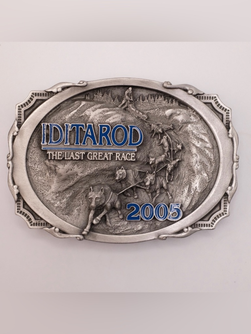 2005 Iditarod Dog Sled Mushing Race Alaska Vintage Belt Buckle.